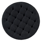 Round Ottoman Coffee Table with Storage Shelf and Wheels, 36" Diameter
