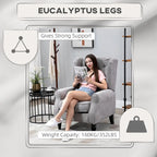 Button-Tufted Accent Chair with High Wingback and Padded Seat, Grey