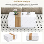 Coffee Table with 2 Drawers – Faux Marble and Wood Grain Finish