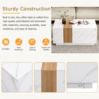 Coffee Table with 2 Drawers – Faux Marble and Wood Grain Finish