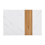 Coffee Table with 2 Drawers – Faux Marble and Wood Grain Finish