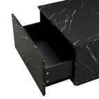 Coffee Table with 2 Drawers – Faux Marble and Wood Grain Finish
