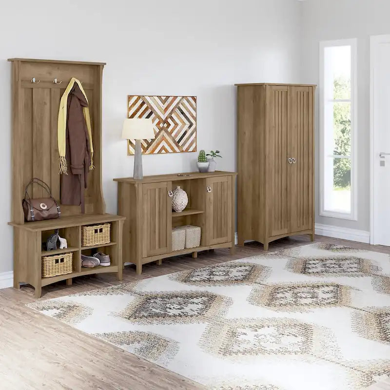 Hall Tree with Shoe Storage Bench and Coat Hooks