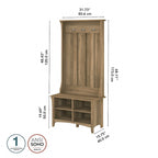 Hall Tree with Shoe Storage Bench and Coat Hooks