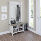 Hall Tree with Shoe Storage Bench and Coat Hooks