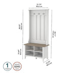 Hall Tree with Shoe Storage Bench and Coat Hooks
