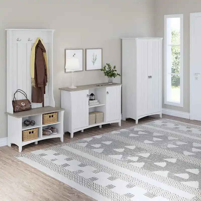 Hall Tree with Shoe Storage Bench and Coat Hooks