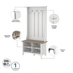 Hall Tree with Shoe Storage Bench and Coat Hooks