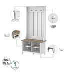 Hall Tree with Shoe Storage Bench and Coat Hooks