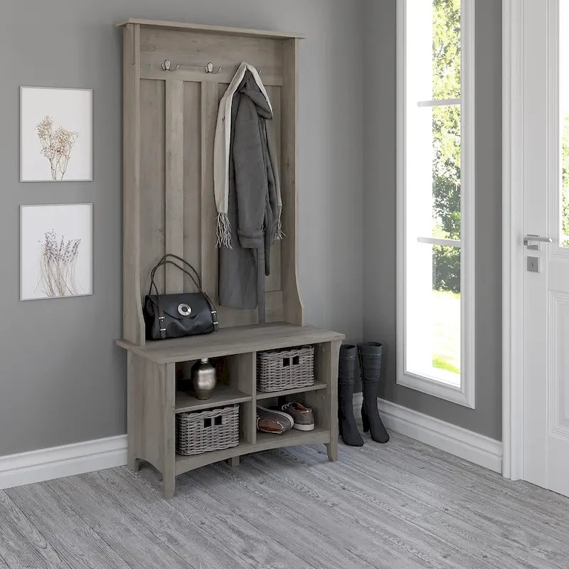 Hall Tree with Shoe Storage Bench and Coat Hooks