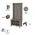 Hall Tree with Shoe Storage Bench and Coat Hooks