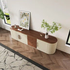 78.74-Inch TV Stand with Wood-Look Top, 5 Cabinets and 3 Drawers