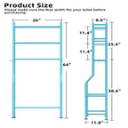 3-Tier Over-Toilet Storage Rack with 4 Hooks and Paper Holder, Carbon Steel, 26" x 8.6" x 64"