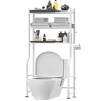 3-Tier Over-Toilet Storage Rack with 4 Hooks and Paper Holder, Carbon Steel, 26" x 8.6" x 64"