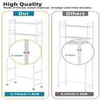 3-Tier Over-Toilet Storage Rack with 4 Hooks and Paper Holder, Carbon Steel, 26" x 8.6" x 64"