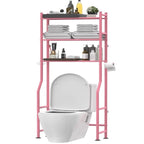 3-Tier Over-Toilet Storage Rack with 4 Hooks and Paper Holder, Carbon Steel, 26" x 8.6" x 64"