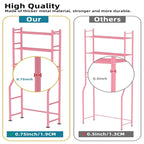 3-Tier Over-Toilet Storage Rack with 4 Hooks and Paper Holder, Carbon Steel, 26" x 8.6" x 64"
