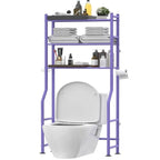 3-Tier Over-Toilet Storage Rack with 4 Hooks and Paper Holder, Carbon Steel, 26" x 8.6" x 64"