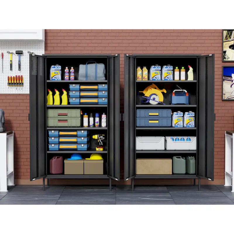 Metal Storage Cabinet with Ventilated Door – 5-Tier Adjustable Shelves
