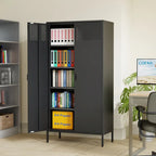Metal Storage Cabinet with Ventilated Door – 5-Tier Adjustable Shelves