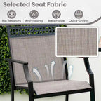 Metal Frame Counter Stools Set of 2 with Footrest and Backrest