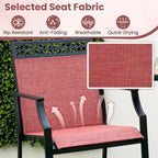 Metal Frame Counter Stools Set of 2 with Footrest and Backrest
