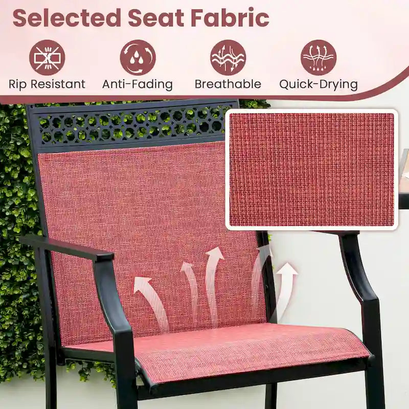 Metal Frame Counter Stools Set of 2 with Footrest and Backrest