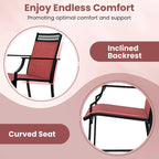Metal Frame Counter Stools Set of 2 with Footrest and Backrest