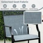 Metal Frame Counter Stools Set of 2 with Footrest and Backrest