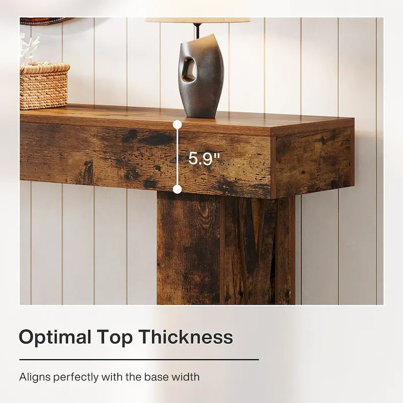 63 Inch Console Table with Storage Shelf