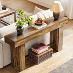 63 Inch Console Table with Storage Shelf
