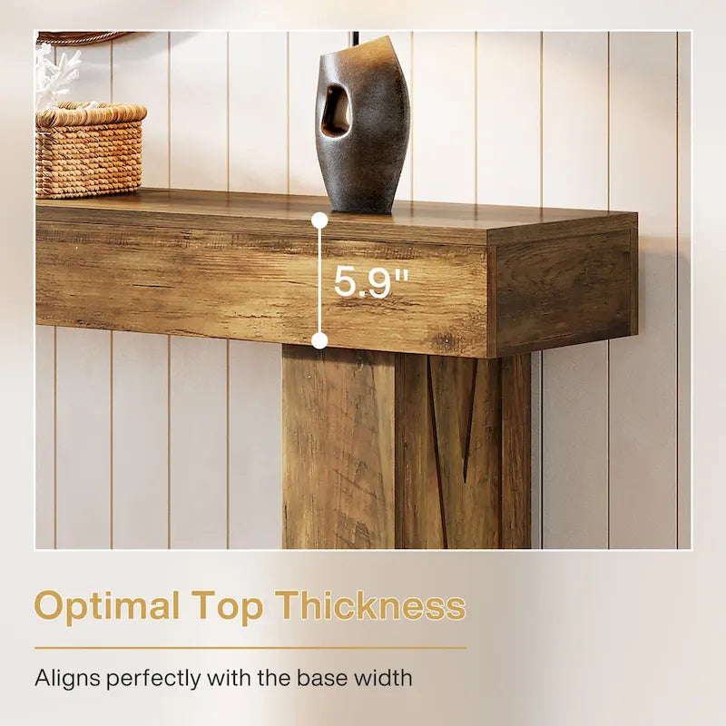 63 Inch Console Table with Storage Shelf