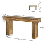 63 Inch Console Table with Storage Shelf
