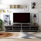 Contemporary Grey 80-Inch 8-Shelf TV Console