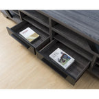 Contemporary Grey 80-Inch 8-Shelf TV Console