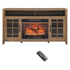 55 in. TV Media Stand with Electric Fireplace Insert and Heater