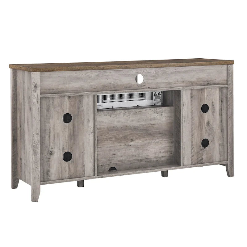 55 in. TV Media Stand with Electric Fireplace Insert and Heater