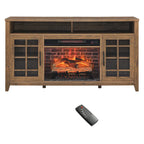 55 in. TV Media Stand with Electric Fireplace Insert and Heater