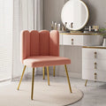 Velvet Tufted Side Chair with Gold Metal Legs
