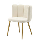 Velvet Tufted Side Chair with Gold Metal Legs