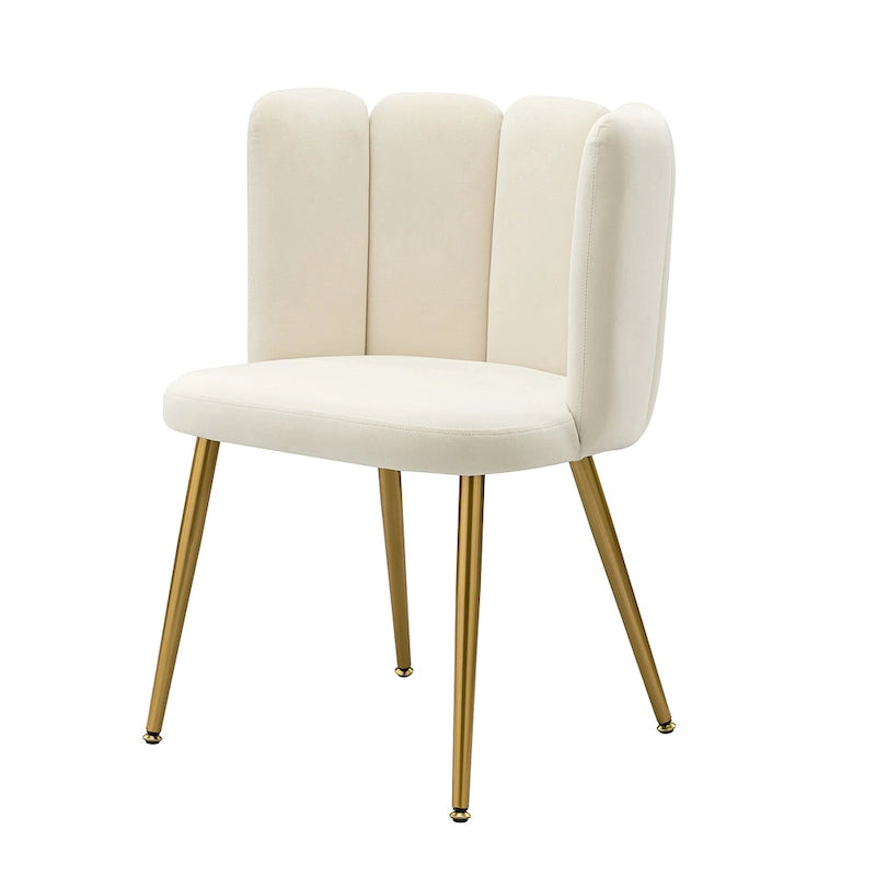Velvet Tufted Side Chair with Gold Metal Legs