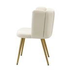 Velvet Tufted Side Chair with Gold Metal Legs
