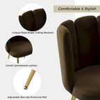 Velvet Tufted Side Chair with Gold Metal Legs