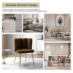 Velvet Tufted Side Chair with Gold Metal Legs
