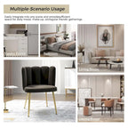 Velvet Tufted Side Chair with Gold Metal Legs
