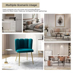 Velvet Tufted Side Chair with Gold Metal Legs