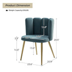 Velvet Tufted Side Chair with Gold Metal Legs