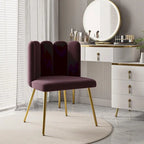 Velvet Tufted Side Chair with Gold Metal Legs