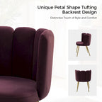Velvet Tufted Side Chair with Gold Metal Legs