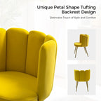 Velvet Tufted Side Chair with Gold Metal Legs